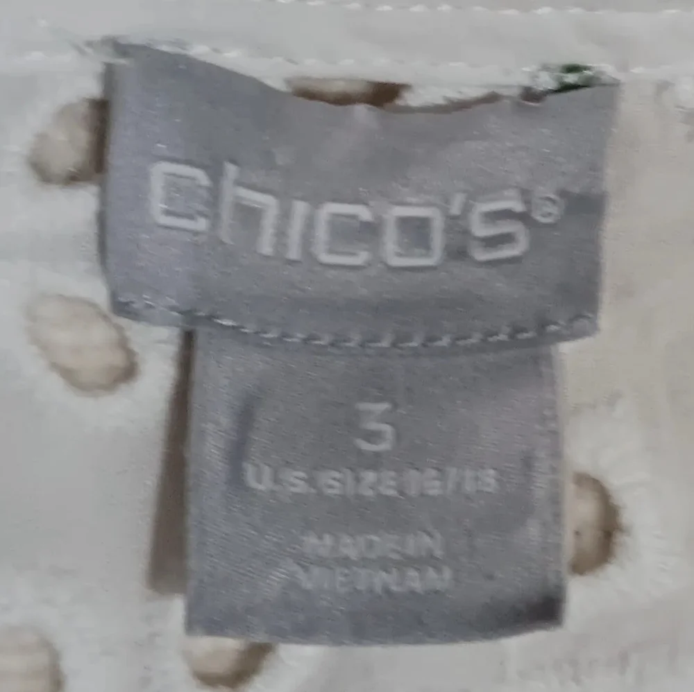 Chicos Eyelet Tunic Top White Tassled Cotton Cottagecore Boho Coastal SZ 16/18 - Picture 7 of 10